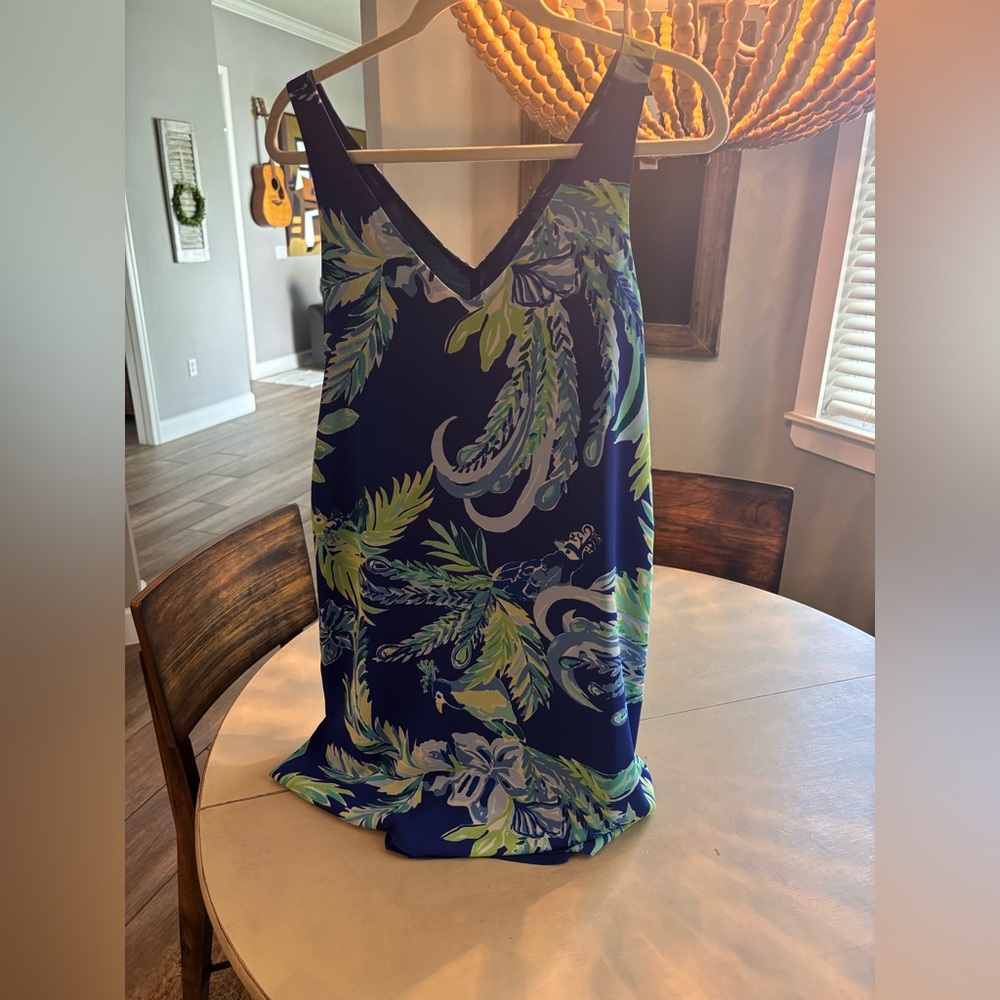 Tropical Print Sleeveless Dress